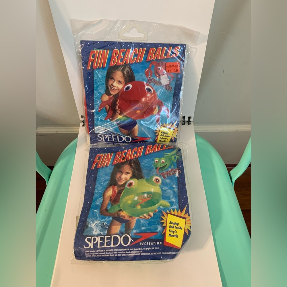 Vintage New Speedo Frog & Lobster Beach Balls